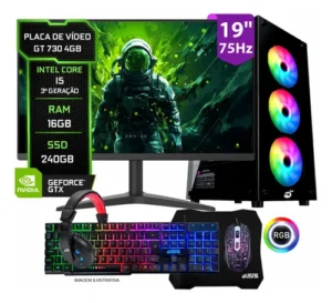 Pc Gamer Completo Ninja Shadow Ii, Intel Core I5 3470 3ª Geração, 16gb Ram, Ssd 240gb, Placa De Vídeo Gt 730 4gb,... 16 Gb 240 Gb Nvidia Geforce Gt 730 4gb