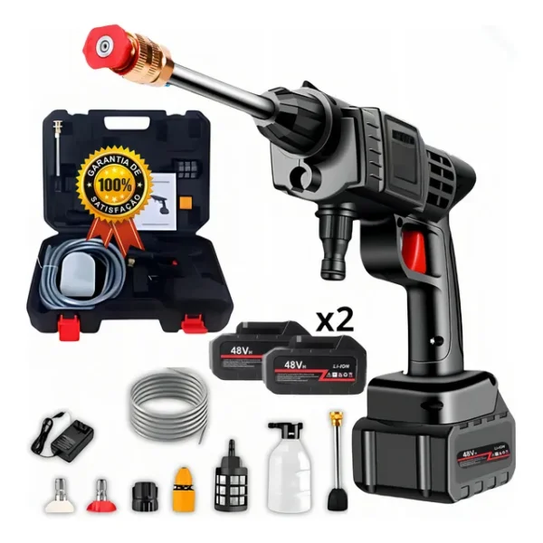 Lavadora Potente Portátil 2 Baterias Preto 127/220v 50/60