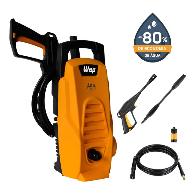Lavadora De Alta Pressão 1400w 1300psi 300l/h Wap Ágil 1800 Amarelo/preto 220v 60 Hz