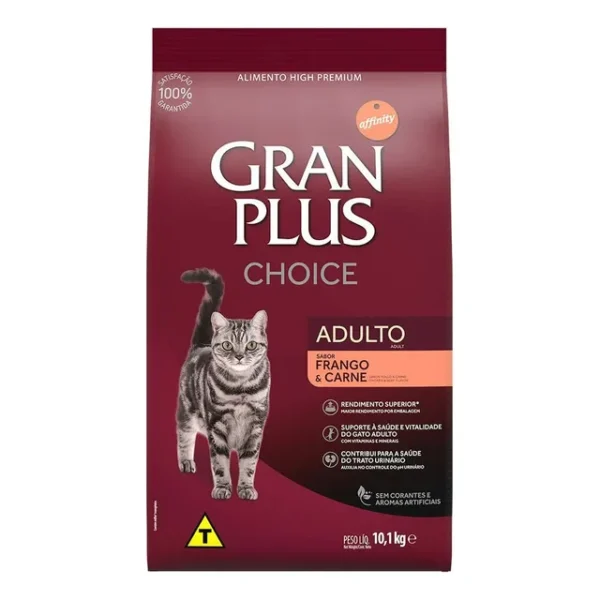 Ração Gran Plus Choice Gatos Adulto Frango E Carne 10,1kg,