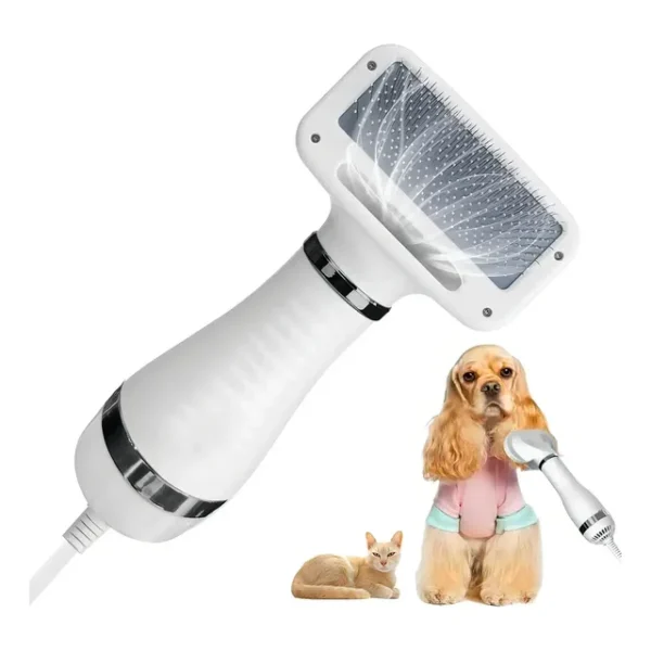 Cão Gato Estimação 2 In 1 Escova Deslizante Elétrica Leve Silenciosa Modeladora Penteado Remove Pelo Multifuncional D.s. Branco 127v
