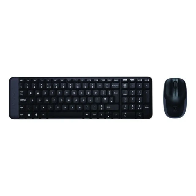 Logitech Mk220, Kit De Teclado E Mouse Sem Fio, Mouse Espanhol, Teclado Preto, Teclado Preto