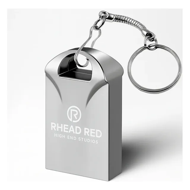 Pen Drive 128gb Mini Usb 2.0 Chaveiro Metalico Resistente Alta Velocidade Seguro Capacidade Ótima De Armazenamento Pc Notebook Rhead Red High End Studios Cor Prateado