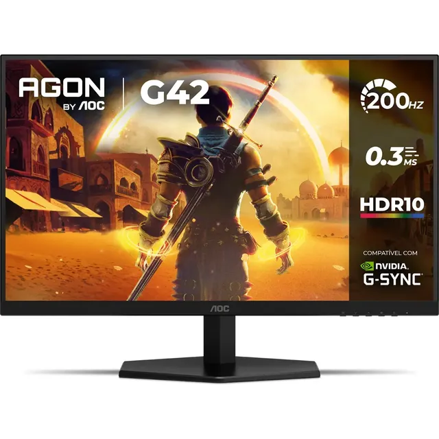 Monitor Gamer Aoc Agon G42 27 200hz 0,3ms Ips 27g42he Preto 127/220v