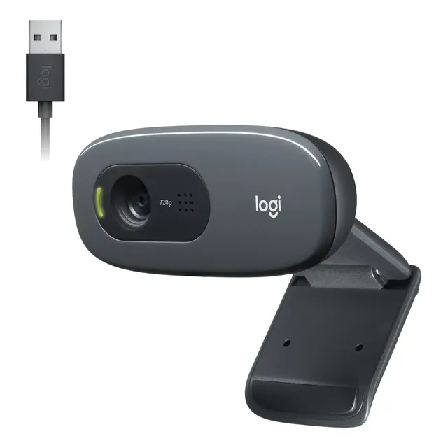 Webcam Hd Logitech C270 Com Microfone Embutido Hd Preto