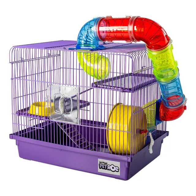 Gaiola Para Hamster Completa 3 Andares Tubo Luxo Slim Cor Lilás