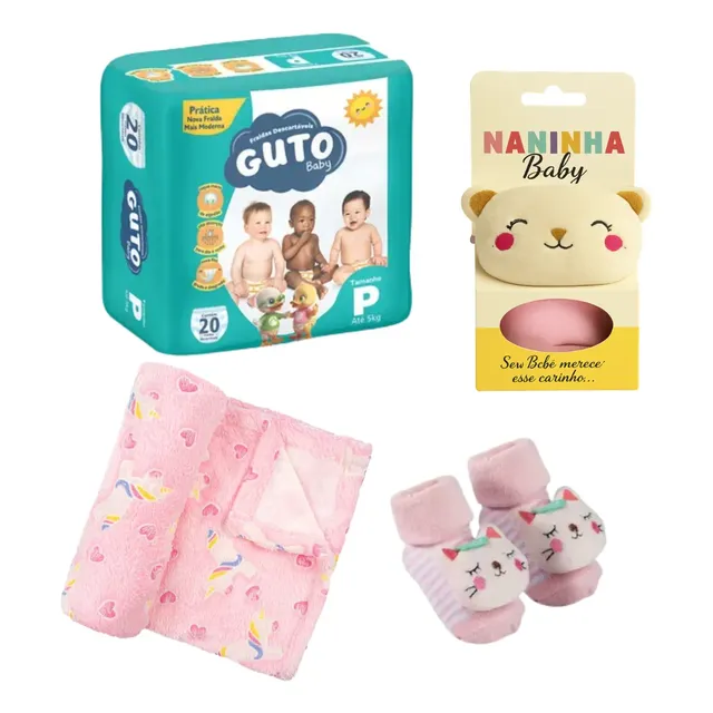 Kit Fraldas P Meninas: Conforto e Carinho no Chá de Bebê!