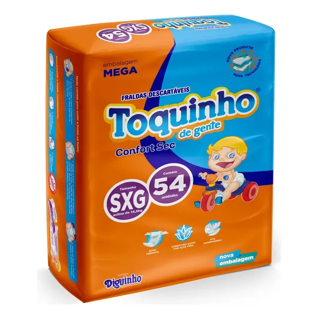Fraldas Infantil Com Toque De Algodão Macias Pct Hiper