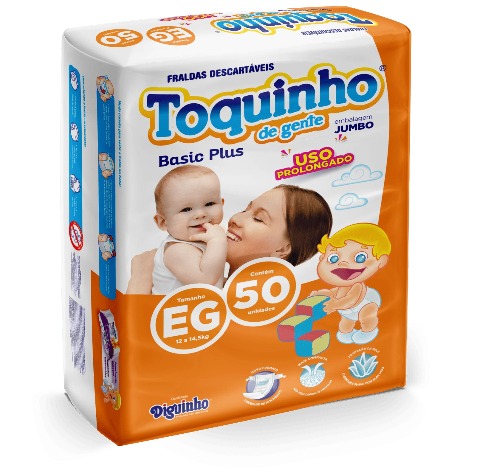 Fraldas Descartáveis Diguinho Toquinho De Gente Plus Atacado Tamanho Extra grande (XG)